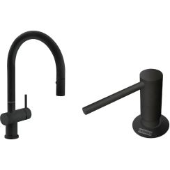 Set Küchenarmatur Franke Active Neo 115.0653.404, Flüssigkeitsspender Franke Comfort 112.0753.277