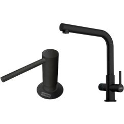 Set Küchenarmatur Franke Lina 120.0730.802, Flüssigkeitsspender Franke Comfort 112.0753.277