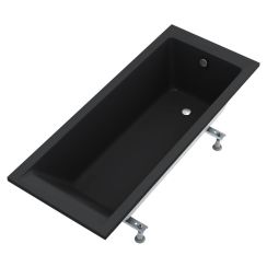 Schedline Milos Black Mat Rechteckige Badewanne 160x70 cm schwarz 3WSP.M1P-16070/C/MG