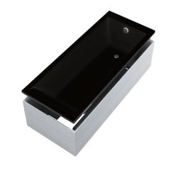 Schedline Maio Black Mat SET Wanne mit Träger 150x75 cm schwarz 3WST.MS2P-15075/C/MG