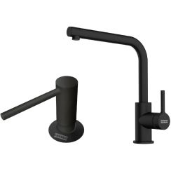 Set Küchenarmatur Franke Lina L 115.0693.393, Flüssigkeitsspender Franke Comfort 112.0753.277