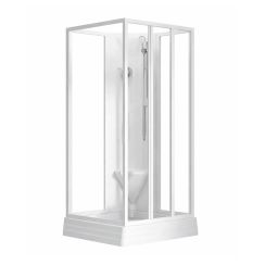 Ravak Supernova Duschkabinen-Set mit Duschwanne 90x90 cm quadratisch weiß Glanz/durchsichtiges Glas 83677112Z1