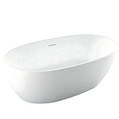 Rea Roma Freistehende Badewanne 169x75 cm oval weiß REA-W0128