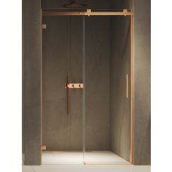 New Trendy Softi X Duschtüren 180 cm Schiebe- kupfer gebürstet/durchsichtiges Glas EXK-9041