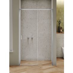New Trendy Prime Nickel Brushed Duschtüren 130 cm Schiebe- nickel gebürstet/durchsichtiges Glas D-1348A