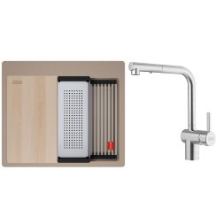 Set Granitspüle Franke Kanon 114.0749.557, Küchenarmatur Franke Atlas Neo 115.0741.710