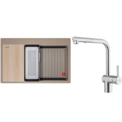 Set Granitspüle Franke Kanon 114.0749.637, Küchenarmatur Franke Atlas Neo 115.0741.710