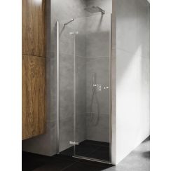 New Trendy Kalibra Duschtüren 80 cm aufklappbar chrom Glanz/durchsichtiges Glas D-1001A