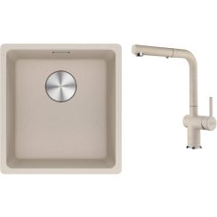 Set Küchenarmatur Franke Active 115.0653.388, Granitspüle Franke Maris 125.0751.399