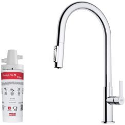 Set Küchenarmatur Franke Maris Slim Clear Water J Pull-Out 120.0730.870, Untertischfilter Franke Pro M Connect 150.0752.886