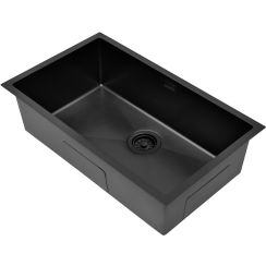 Ruvetti Stelio Edelstahlspüle 74x44 cm schwarz 5001S_PVD_BL80_P