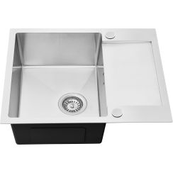 Ruvetti Look Edelstahlspüle 60x48 cm stahl 5003L_BS120_W
