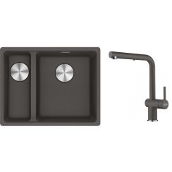 Set Küchenarmatur Franke Active L Pull-Out Spray 115.0721.464, Granitspüle Franke Maris 125.0716.378