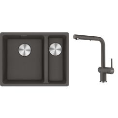 Set Küchenarmatur Franke Active L Pull-Out Spray 115.0721.464, Granitspüle Franke Maris 125.0716.379