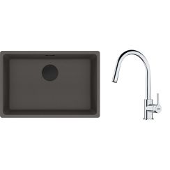 Set Granitspüle Franke Maris 125.0737.994, Küchenarmatur Franke Lina 115.0693.229