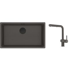 Set Küchenarmatur Franke Active L Pull-Out Spray 115.0721.464, Granitspüle Franke Maris 125.0737.991