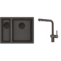 Set Küchenarmatur Franke Active L Pull-Out Spray 115.0721.464, Granitspüle Franke Maris 125.0737.992