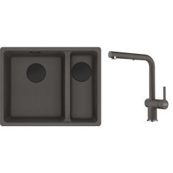 Set Küchenarmatur Franke Active L Pull-Out Spray 115.0721.464, Granitspüle Franke Maris 125.0737.993