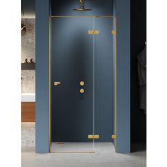 New Trendy Eventa Gold Brushed Duschtüren 100 cm aufklappbar gold gebürstet/durchsichtiges Glas EXK-8228