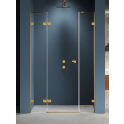 New Trendy Eventa Gold Brushed Duschtüren 110 cm aufklappbar gold gebürstet/durchsichtiges Glas EXK-8233