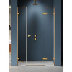 New Trendy Eventa Gold Brushed Duschtüren 150 cm aufklappbar gold gebürstet/durchsichtiges Glas EXK-8238