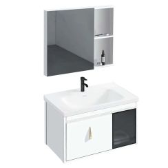 Rea Paris Badezimmermöbel-Set 58x46.5x44 cm Unterschrank stehend weiß REA-M0001