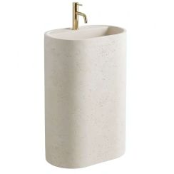 Rea Salento Waschbecken 60x38 cm oval Freistehend braun/beige matte REA-U0606