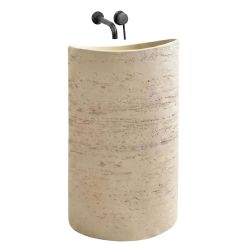 Rea Merlo Waschbecken 55x34 cm oval Freistehend braun/beige matte REA-U0616