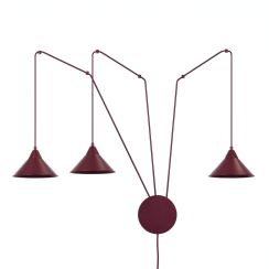 Emibig Abramo Pendelleuchte 3x15 W burgund 1787/3
