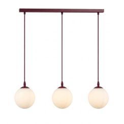 Emibig Cosmo Pendelleuchte 3x10 W weiß-burgund 1789/3