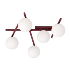 Emibig Smart Deckenlampe 5x10 W weiß-burgund 1795/5