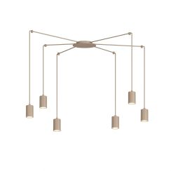 Emibig Traker Pendelleuchte 6x10 W beige 1821/6