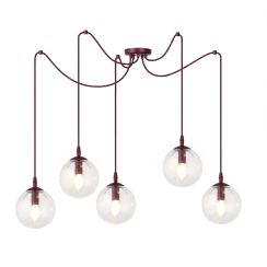 Emibig Gigi Pendelleuchte 5x10 W burgund 1826/5