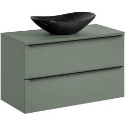 Set Badschrank Comad Sombra Green SOMBRA GREEN 82-100-46-2S, Waschbecken Comad Lena UN-LENA-MB2, GREEN 89-100-46 M