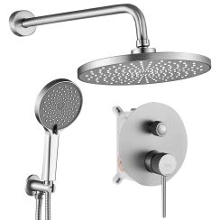 Rea Lungo Stripe Duschset Unterputz mit Kopfbrause stahl REA-P9493