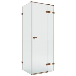 New Trendy Eventa Copper Brushed Duschkabine 110x90 cm rechteckig kupfer gebürstet/durchsichtiges Glas EXK-8058