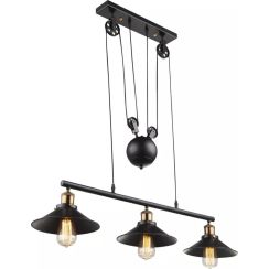 Globo Lighting Lenius Pendelleuchte 3x60 W schwarz-gold 15053-3