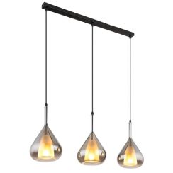 Globo Lighting Geeky Pendelleuchte 3x60 W schwarz-verraucht 15542-3