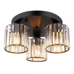 Globo Lighting Jordana Deckenlampe 3x60 W schwarz-transparent 15742-3D