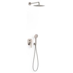 Tres Project Duschset Unterputz mit Kopfbrause stahl 22238004AC