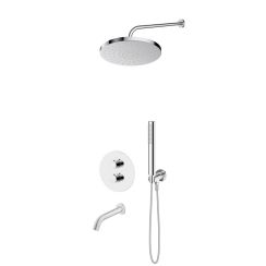Set Badewannen- und Duscharmatur Oltens Katla 34600100, Kopfbrause Oltens Pluva 37010100, 39100100, 39400100, 37102100, 39304100, 37200100