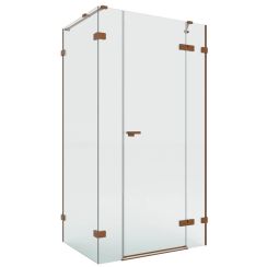 New Trendy Eventa Copper Brushed Duschkabine 130x80 cm rechteckig kupfer gebürstet/durchsichtiges Glas EXK-8096