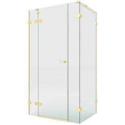 New Trendy Eventa Gold Brushed Duschkabine 130x90 cm rechteckig gold gebürstet/durchsichtiges Glas EXK-8334