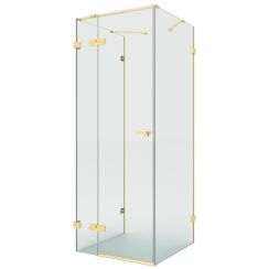 New Trendy Eventa Gold Brushed Duschkabine 100x80 cm rechteckig gold gebürstet/durchsichtiges Glas EXK-8356