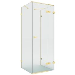 New Trendy Eventa Gold Brushed Duschkabine 120x80 cm rechteckig gold gebürstet/durchsichtiges Glas EXK-8363