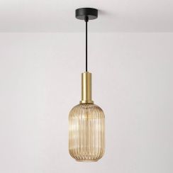 Kaja Hiro Pendelleuchte 1x15 W schwarz-patina-bernstein K-5885