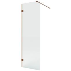 New Trendy Eventa Copper Brushed Walk-In Duschwand 80 cm kupfer gebürstet/durchsichtiges Glas EXK-8158