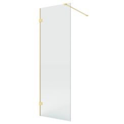 New Trendy Eventa Gold Brushed Walk-In Duschwand 80 cm gold gebürstet/durchsichtiges Glas EXK-8391