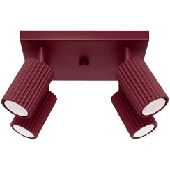 Sollux Lighting Karbon Deckenlampe 4x10 W burgund SL.2304