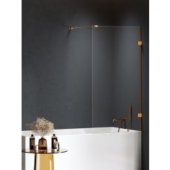 New Trendy Eventa Copper Brushed Badewannenabtrennung 50 cm einteilig kupfer gebürstet/durchsichtiges Glas EXK-8211-WP